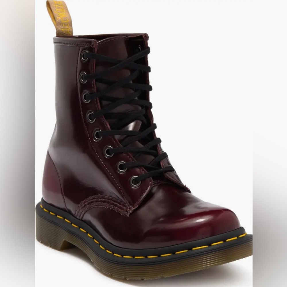 Dr. Martens Burgundy Leather Boots (Cherry)